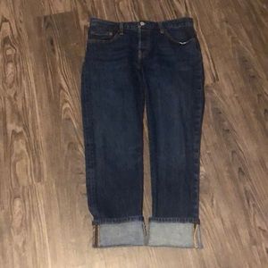 Dark Wash 501 Customized & Tapered Levi’s